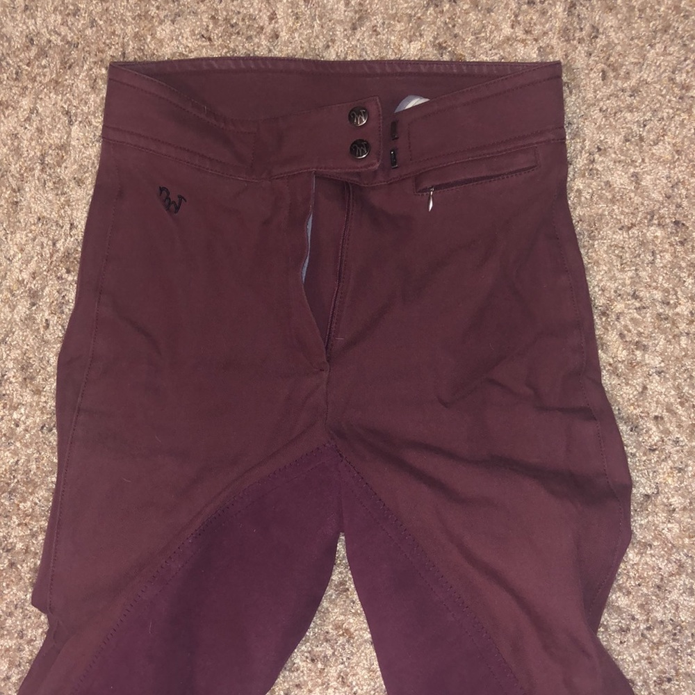 Isabell Werth maroon purple mauve English riding breeches 26 R